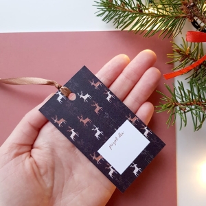 Etykieta świąteczna - renifery - pakiet 5 sztuk