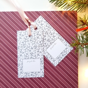 Etykieta świąteczna - gałązki - pakiet 5 sztuk