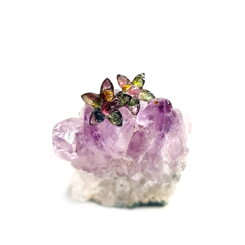 KST612 Kolczyki sztyfty kolorowe turmaliny kwiaty Magneska biżuteria z kamieni naturalnych.jpg