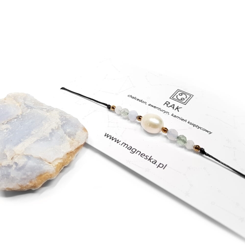 ZODIAC28 Bransoletka zodiakalna Rak Magneska biżuteria bransoletka dla raka z kamieni naturalnych.jpg