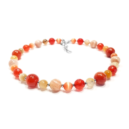 NAW776 Naszyjnik unikat kolekcja Bohemian pomarańczowe kamienie 2.jpg