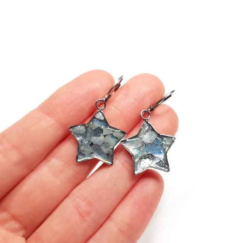 KST614 Kolczyki wiszące akwamaryn gwiazdki Magneska biżuteria 2.jpg