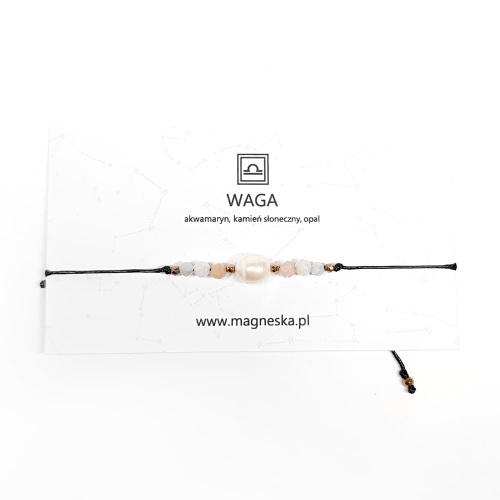 ZODIAC30 Bransoletka zodiakalna dla Wagi z perłą akwamaryn kamień słoneczny różowy opal Magneska bransoletki dla zodiaków 3.jpg