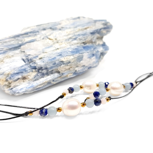 ZODIAC31 Bransoletka zodiakalna Panna perła, andelit, lapis lazuli opal Magneska biżuteria dla znaków zodiaku.jpg