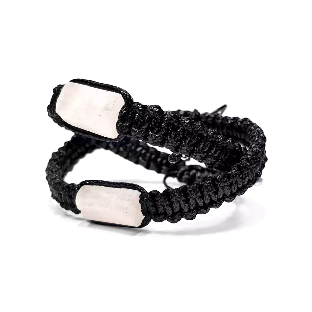 MES295 WEBP Bransoletka męska makramowa kwarc różowy Magneska biżuteria dla mężczyzn.webp