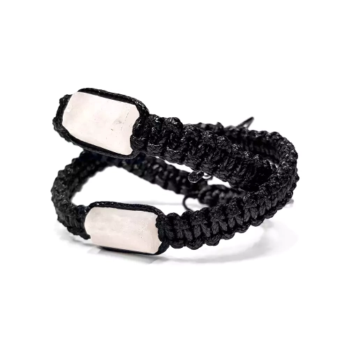 MES295 WEBP Bransoletka męska makramowa kwarc różowy Magneska biżuteria dla mężczyzn.webp