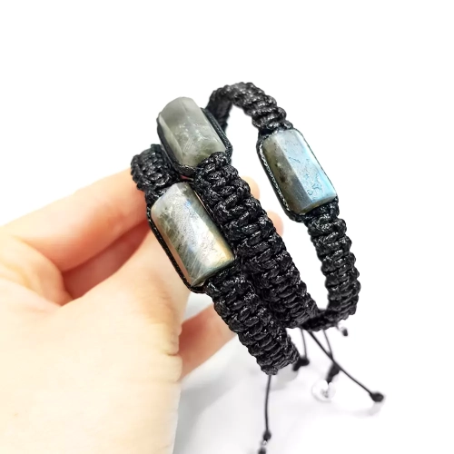 MES297 WEBP Bransoletka męska labradoryt makrama Magneska bransoletki makramowe 2.webp