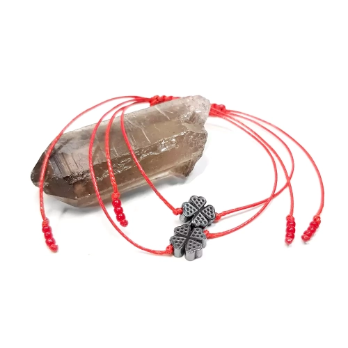 WishYou127 WEBP Bransoletka szczęścia grafitowa koniczynka hematyt Magneska bransoletki czerwona nitka.webp