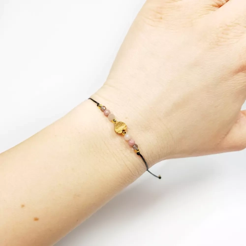 SZN884 WEBP Bransoletka jaspis pejzażowy kamień słoneczny rodonit kwarc dymny i hematyt na czarnym sznurku magneska biżuteria z kamieni naturalnych 4.webp