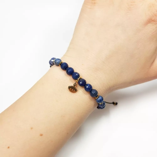 SZN885 WEBP Bransoletka na sznurku kamienie naturalne lapis lazuli dumortieryt sodalit i lawa wulkaniczna trzecie oko Magneska 3.webp