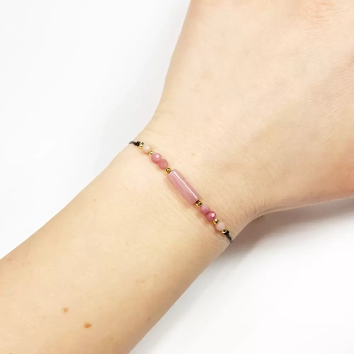 SZN889 WEBP Bransoletka z kamieni na sznurku Magneska rodonit i hematyt 3.webp