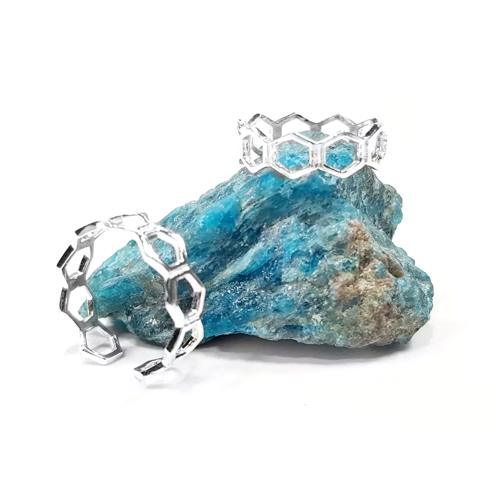 PIER357 WEBP Pierścionek srebrny heksagony połączone Magneska biżuteria.webp