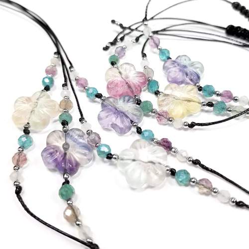 SZN895 WEBP Bransoletka damska fluoryt apatyt kwarc różowy Magneska biżuteria 2.webp