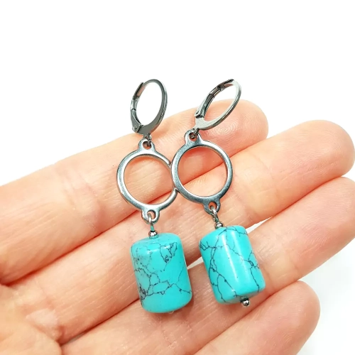 KST629 WEBP Kolczyki wiszące unikaty niebieski magnezyt Magneska  2.webp