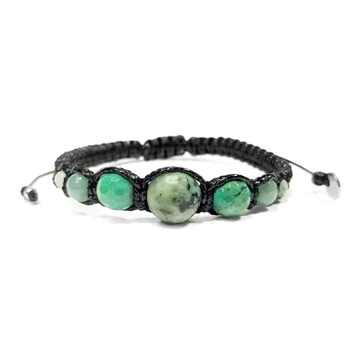 SZN899 WEBP Bransoletka makramowa turkus afrykański, chryzopraz, zielony akwamaryn i jaspis lotus Magneska biżuteria  3.webp