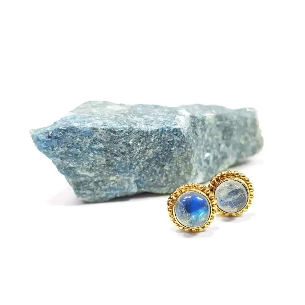 KST634 WEBP Kolczyki sztyfty labradoryt srebro pozłacane Magneska biżuteria 2.webp