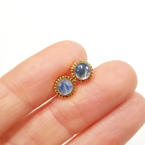 KST634 WEBP Kolczyki sztyfty labradoryt srebro pozłacane Magneska biżuteria.webp