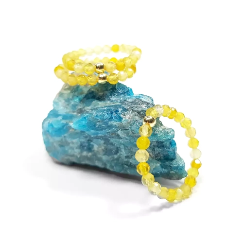 PIER363 WEBP Pierścionek elastyczny żółty agat i srebro pozłacane.webp