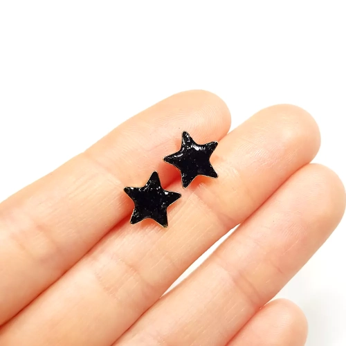 KST642 WEBP Kolczyki sztyfty czarny turmalin w żywicy 2.webp