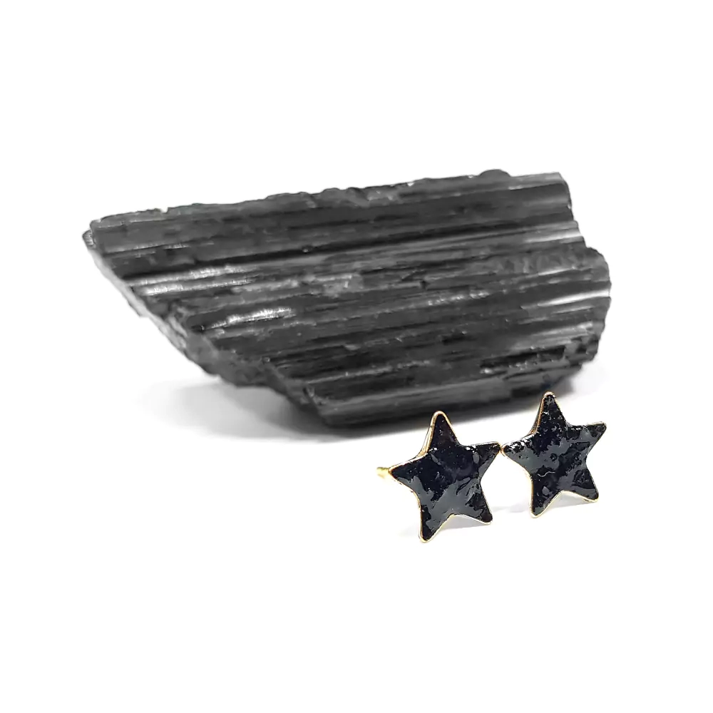 KST642 WEBP Kolczyki sztyfty czarny turmalin w żywicy.webp