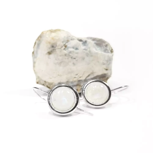 KST653 WEBP Kolczyki wiszące srebro próby 925 Magneska kamień księżycowy.webp