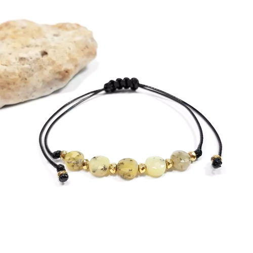 SZN915 WEBP Bransoletka na sznurku kamienie naturalne żółty opal dendrytowy Magneska biżuteria 2.webp