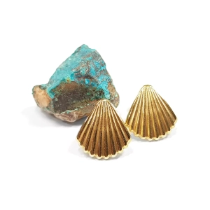 Kolczyki muszelki złote stal chirurgiczna