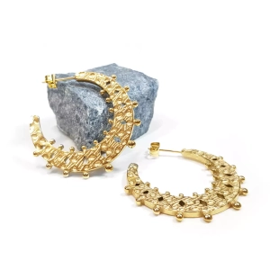 Kolczyki koła orient złote stal chirurgiczna