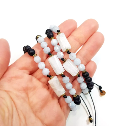 SZN923 WEBP Bransoletka kamień księżycowy, akwamaryn, lawa wulkaniczna i hematyt Magneska biżuteria 2.webp