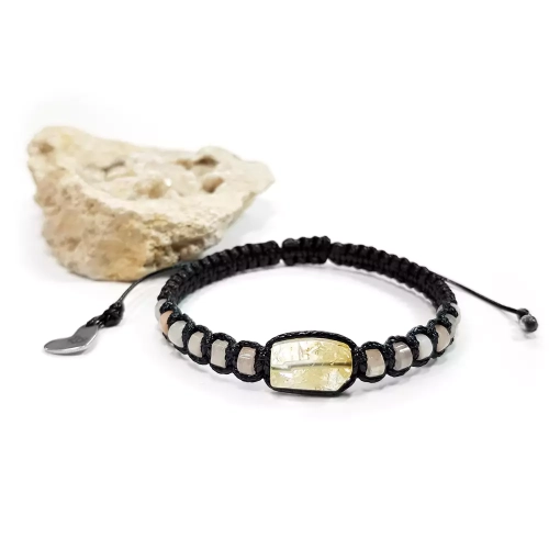 SZN927 WEBP Bransoletka makramowa damska cytryn i różowy awenturyn Magneska biżuteria 2.webp