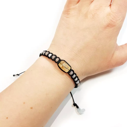 SZN927 WEBP Bransoletka makramowa damska cytryn i różowy awenturyn Magneska biżuteria 3.webp