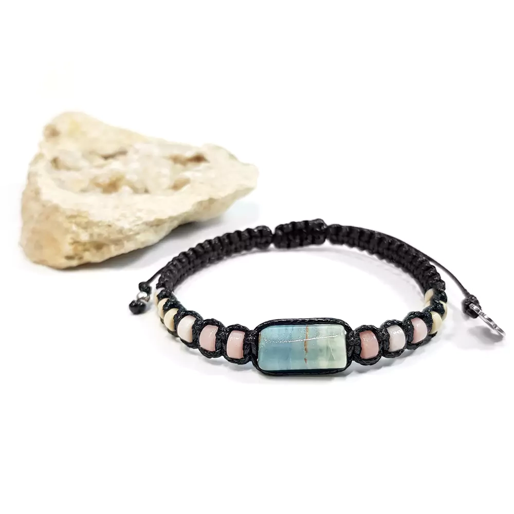 SZN931 WEBP Bransoletka niebeiski chalcedon, różowy opal i kamień rzeczny Magneska  2.webp