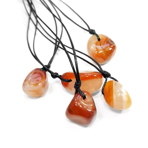 MESNAW026 WEBP Naszyjnik karneol z kwarcem Naszyjnik na sznurku z kamieni Magneska biżuteria 3.webp