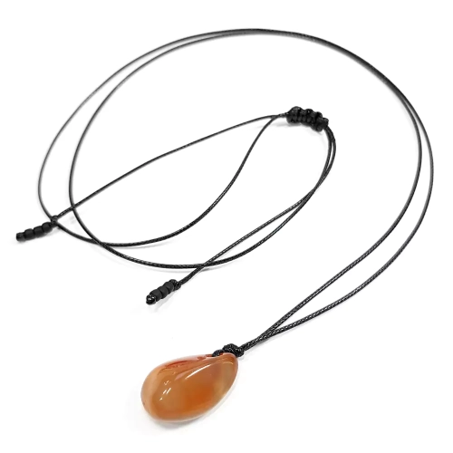 MESNAW026 WEBP Naszyjnik karneol z kwarcem Naszyjnik na sznurku z kamieni Magneska biżuteria.webp