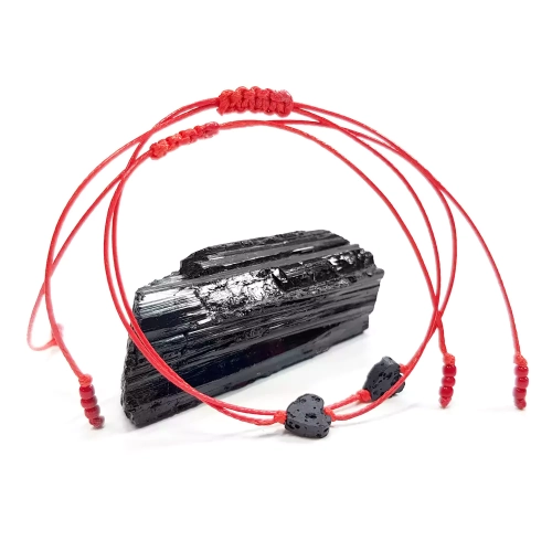 WishYou131 WEBP Bransoletka lawa wulkaniczna serce na czerwonej nitce Magneska biżuteria.webp