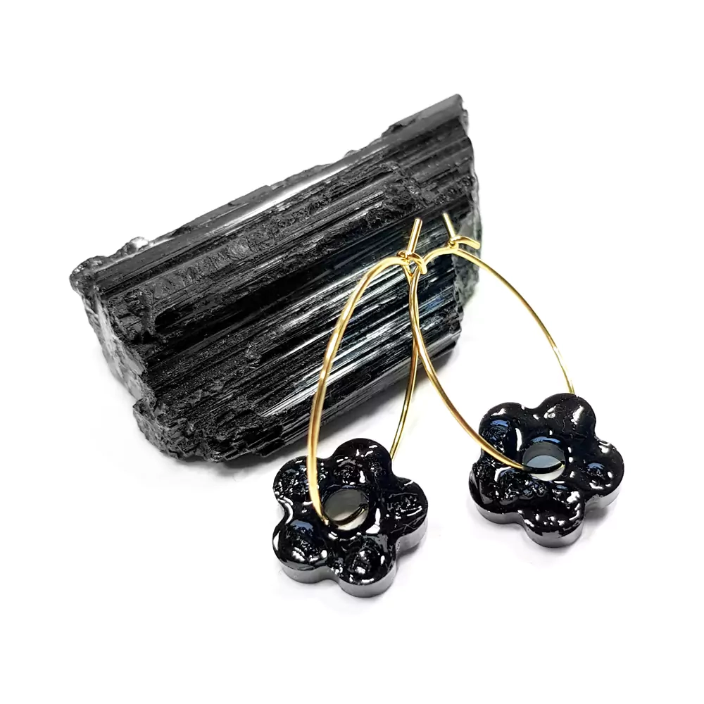 KST668 WEBP Kolczyki wiszące kółeczka czarny turmalin Magneska.webp