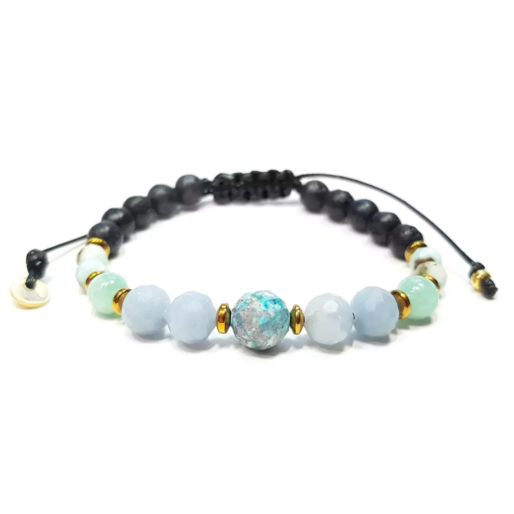 SZN942 WEBP Bransoletka chryzokola, angelit, jadeit, hemimorfit Magneska biżuteria 2.webp