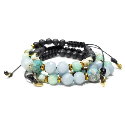 SZN942 WEBP Bransoletka chryzokola, angelit, jadeit, hemimorfit Magneska biżuteria.webp