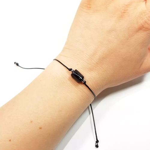 SZN943 WEBP Bransoletka czarny turmalin i srebrny hematyt Magneska biżuteria 2.webp