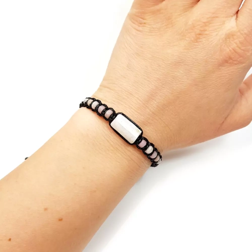 SZN947 WEBP Bransoletka makramowa kamień księżycowy opal i akwenturyn Magneska 3.webp