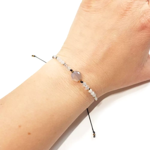 SZN956 WEBP Bransoletka agat szary, topaz biały, morganit i hematyt Magneska bransoletki z kamieni naturalnych 3.webp