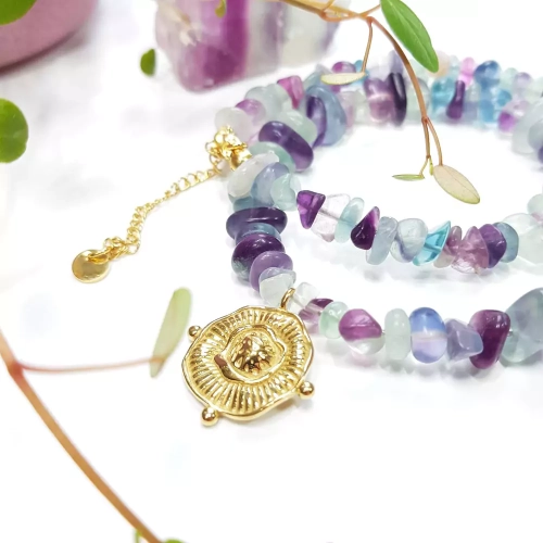 NAW862 WEBP Naszyjnik choker fluoryt tęczowy Magneska biżuteria 2.webp