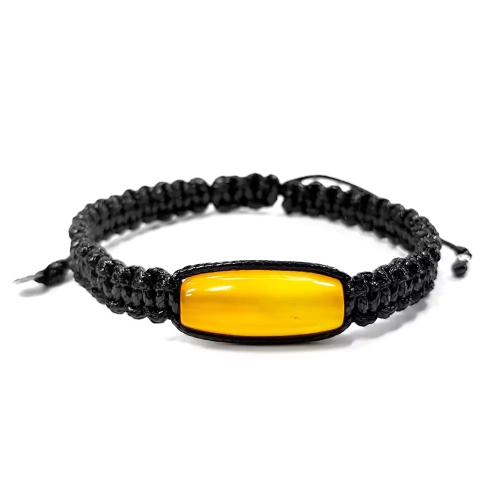 MES302 WEBP Bransoletka żółty agat makrama Magneska biżuteria męska 2.webp