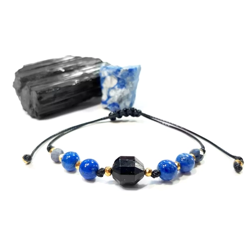 SZN961 WEBP Bransoletka czarny turmalin, lapis lazuli, dumortieryt i hematyt Magneska biżuteria z kamieni naturalnych 2.webp