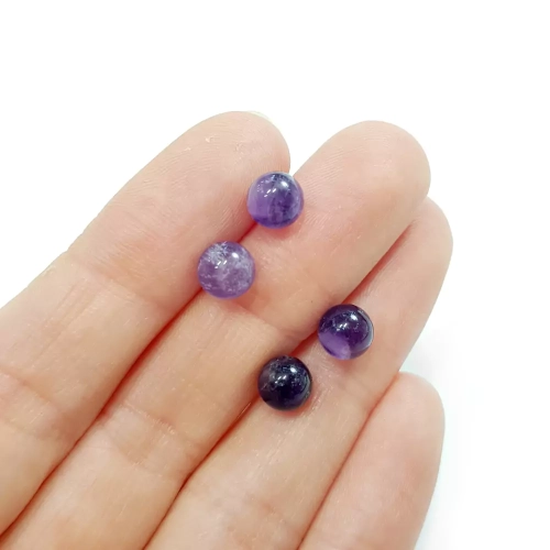 KST692 WEBP Kolczyki sztyfty kuleczki ametyst Magneska biżuteria z kamieni naturalnych 2.webp