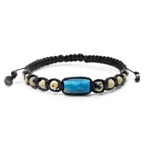 SZN973 WEBP Bransoletka apatyt i jaspis dalmatyńczyk Magneska biżuteria 2.webp