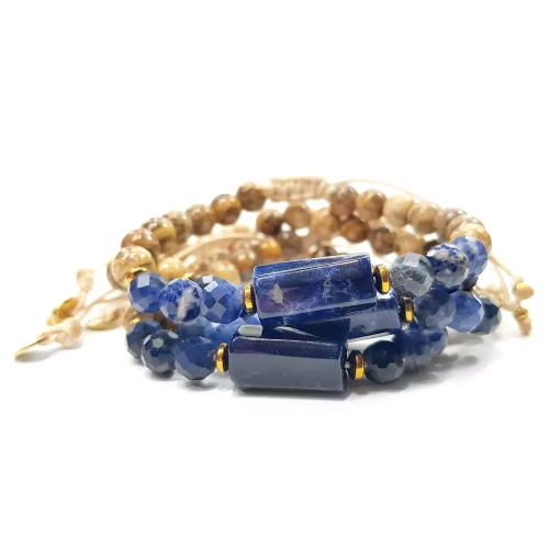 SZN978 WEBP Bransoletka sodalit i jaspis pejzażowy Magneska biżuteria z kamieni naturalnych 3.webp