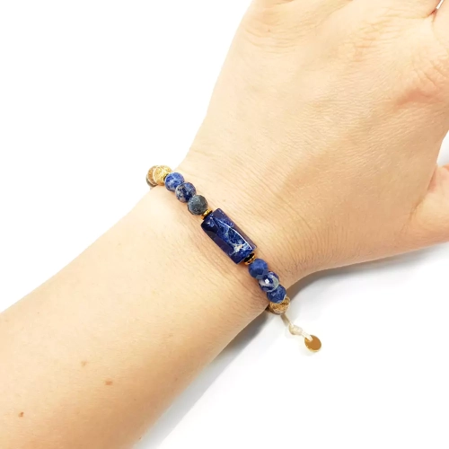 SZN978 WEBP Bransoletka sodalit i jaspis pejzażowy Magneska biżuteria z kamieni naturalnych 4.webp