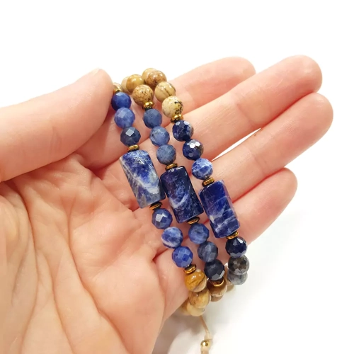 MES307 WEBP ransoletka męska sodalit i jaspis pejzażowy magneska biżuteria 3.webp