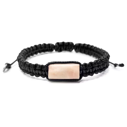 MES308 WEBP Bransoletka męska różowy opal makrama Magneska biżuteria 2.webp